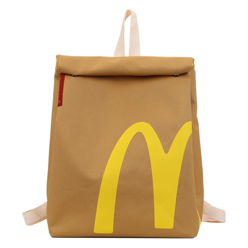 Hamburguesa bolsa de papel mochila 2023 nueva gran capacidad campus mochila mujer estudiantes universitarios bolsa de escuela de clase