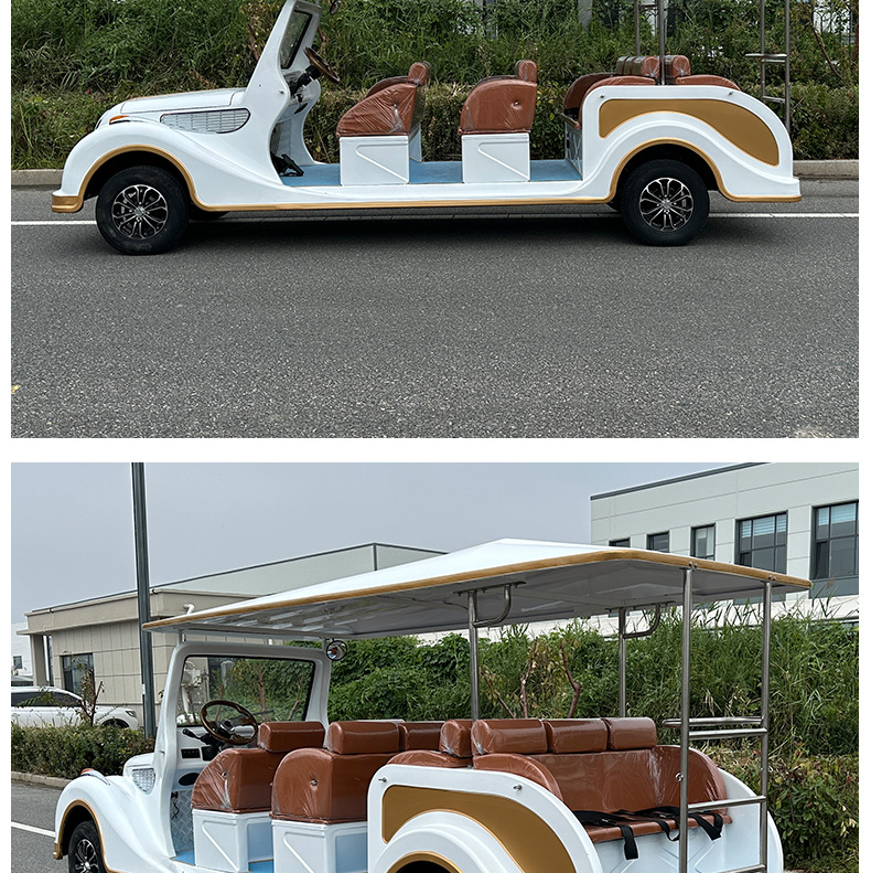 Xinda Road Park Community Electric Shuttle Bus Factory Winery Shuttle Bus 11-Seat Scenic Area Tourist Old Car Sightseeing Vehicle