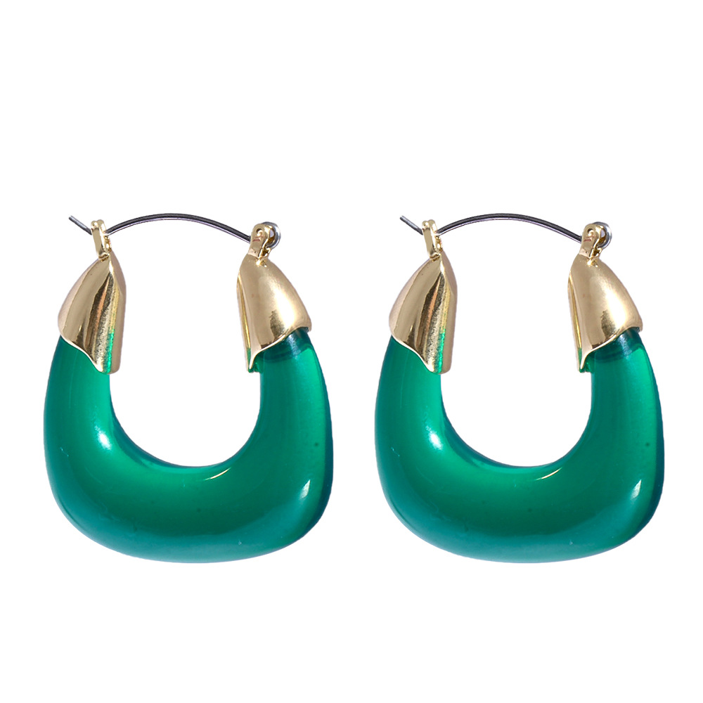 Exaggerated Transparent Resin U-shaped Earrings display picture 6