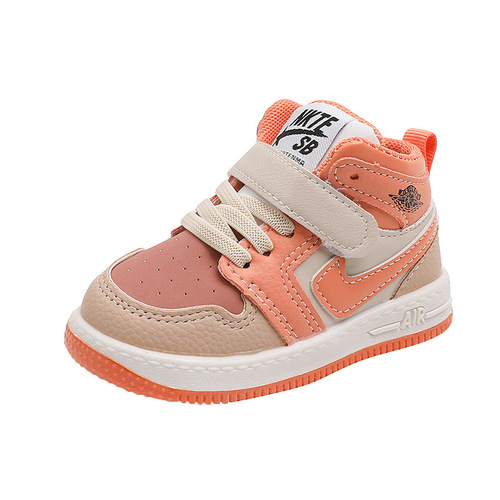 Children's shoes spring and autumn new baby shoes baby soft sole toddler shoes boys mid-top casual sneakers girls children's shoes