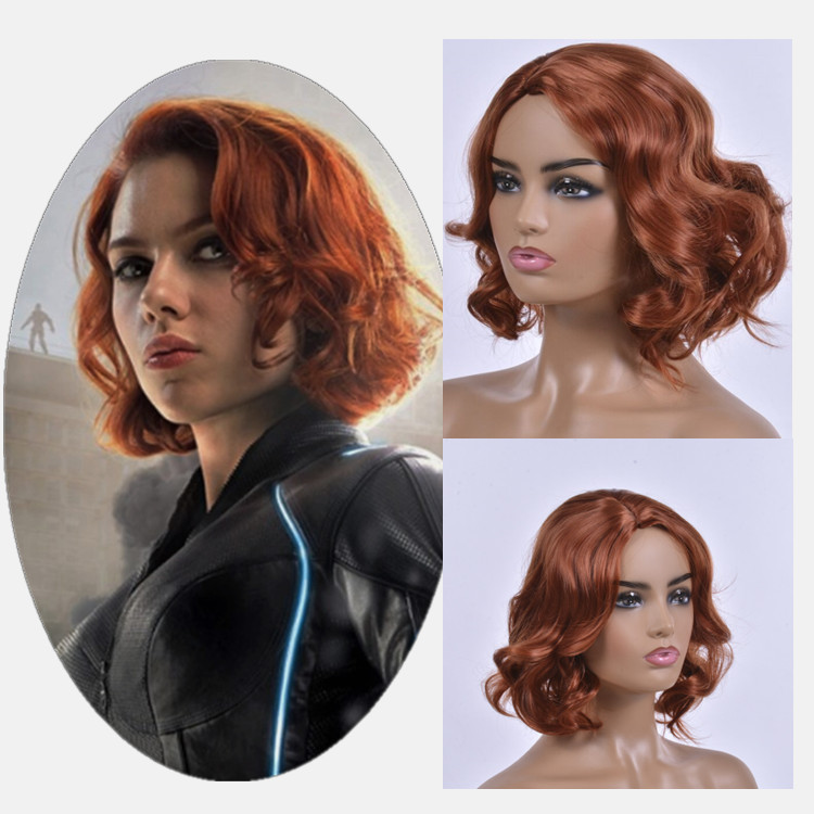 Avengers Black Widow Ultron Age Styling cosplay Wig Female Black Widow Short Curly Hair