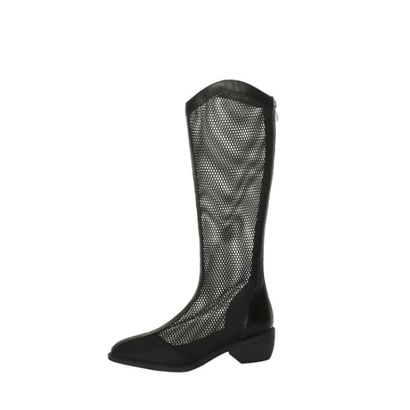 Rubber summer black sandals with zipper, soft sole