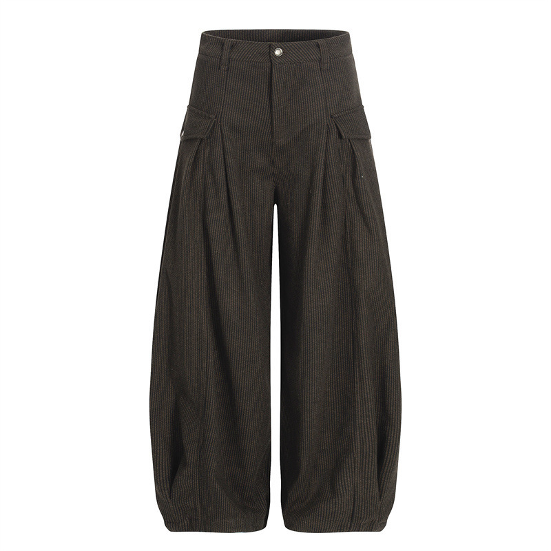 American High Street Tapered Corduroy Scimitar Pants for Men and Women, Autumn and Winter Old Money Style Drapey Couple Versatile Casual Long Pants