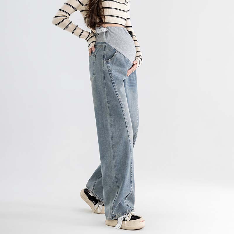 In-Stock Maternity Pants for Spring and Autumn, Non-Tightening Denim Pants for Fall and Winter, Wide-Leg Pants for Autumn, Autumn Clothing, One-Piece Drop Shipping In-Stock Maternity Pants for Spring and Autumn, Non-Tightening Denim Pants for Fall and Winter, Wide-Leg Pants for Autumn, Autumn Clothing, One-Piece Drop Shipping
