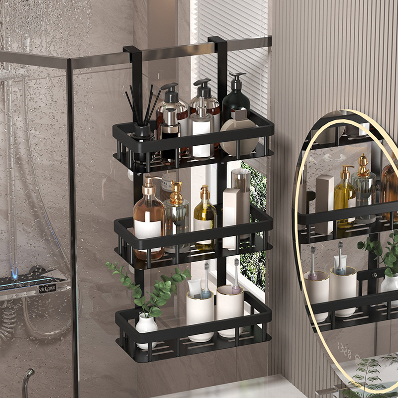 Bathroom Storage Rack Wall-Mounted Three-Layer Shower Gel Rack Punch-Free Door Hanging Basket Shower Room Bathroom Storage Rack Bathroom Storage Rack Wall-Mounted Three-Layer Shower Gel Rack Punch-Free Door Hanging Basket Shower Room Bathroom Storage Rack