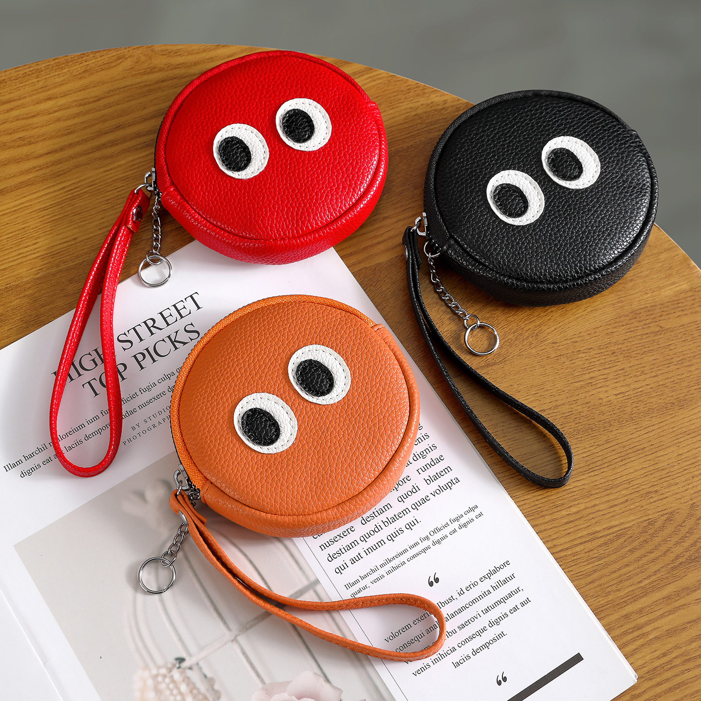 Cartera de cambio de piel suave transfronteriza damas 2025 nuevo lindo cartón cremallera bolsa de monedas bolsa de auriculares bolsa de almacenamiento bolsa pequeña