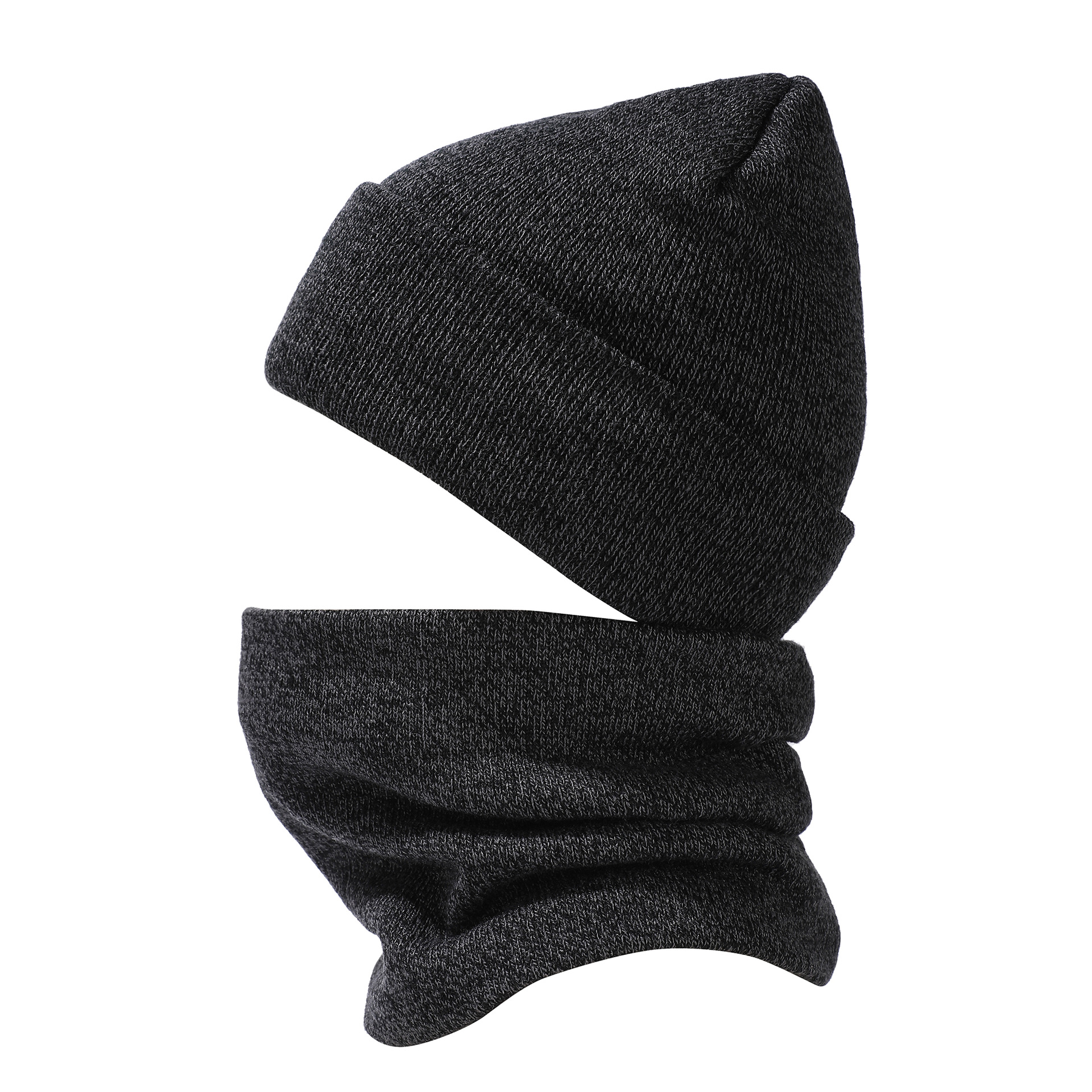 Neue Winter-Strickmütze aus Samt, Schal, Touchscreen-Handschuh-Set, unverzichtbar zum Warmhalten bei Schneewetter, Wollmütze, dicker Halsschutz für Herren_voghion.com