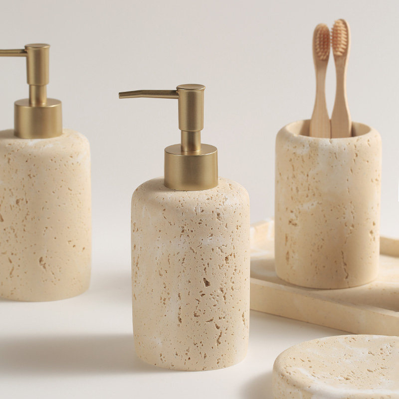 Dongshi set de enjuague, taza de enjuague, baño de lujo ligero, pasta de dientes, cepillo de dientes eléctrico, estante de baño