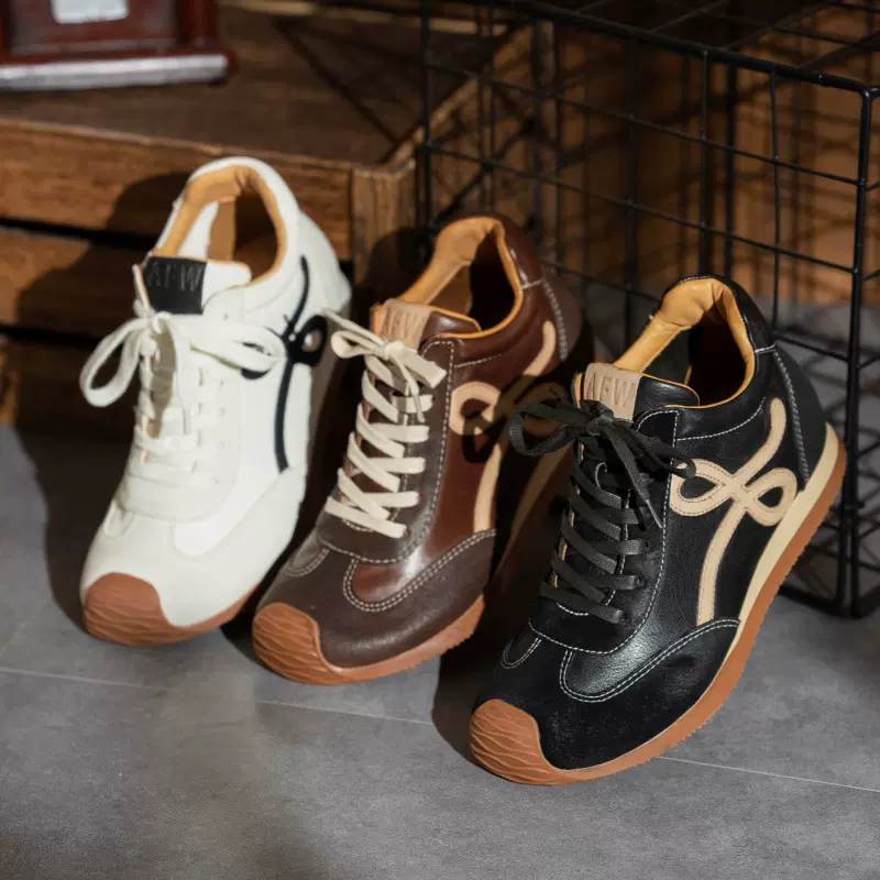 旅途真皮男鞋2025新款秋季复古时尚高帮休闲鞋男士德训阿甘运动鞋