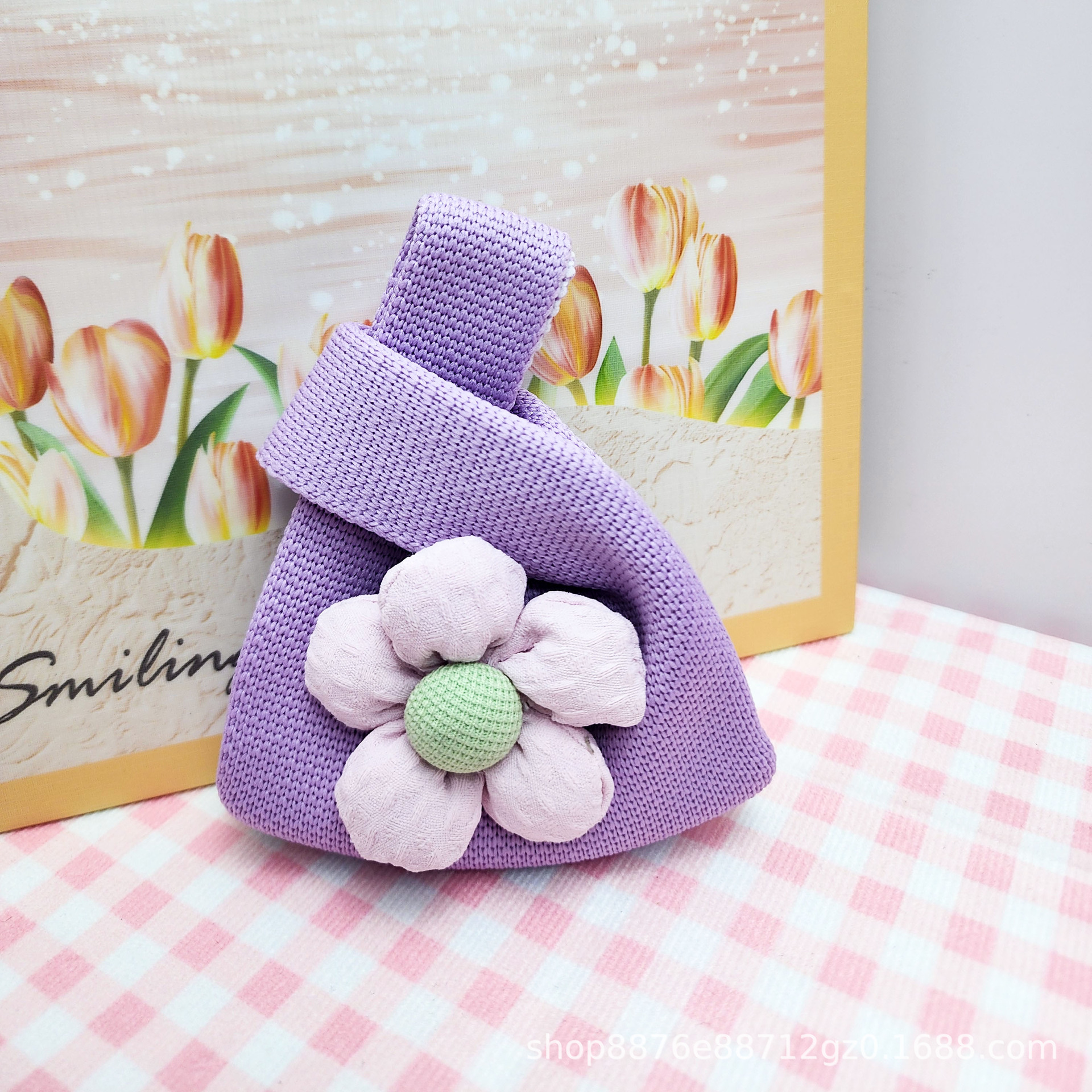 보라색 꽃 가방