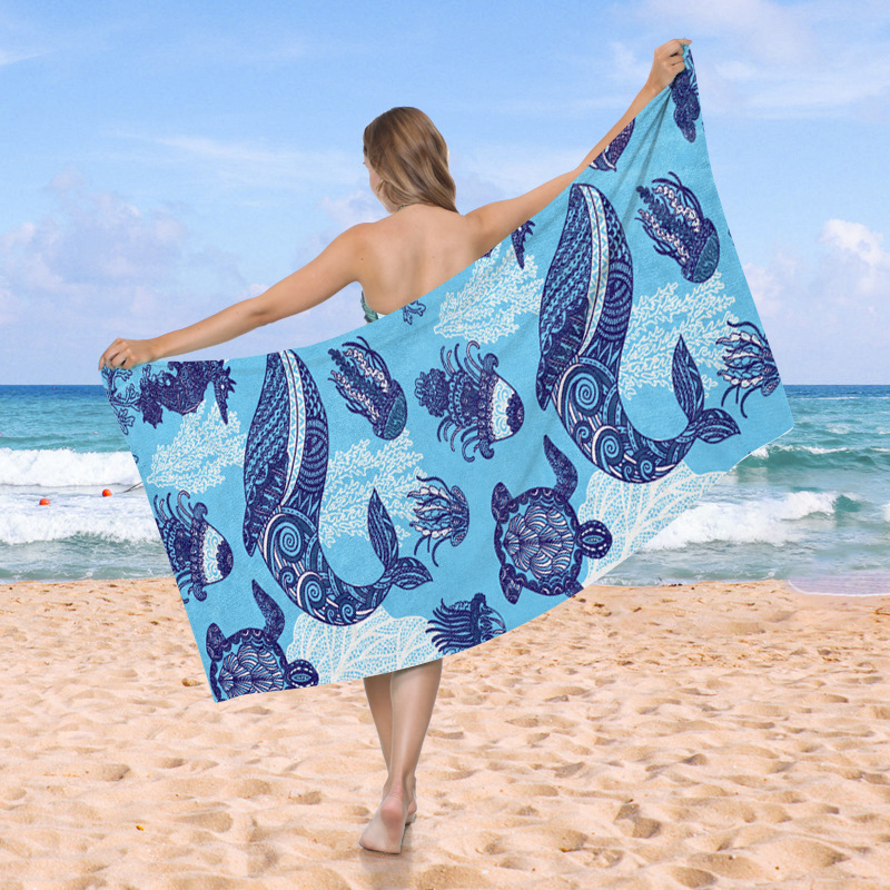 Toallas de playa transfronterizas para nadar toallas de baño de playa baño acondicionamiento físico para hombres y mujeres toallas de secado rápido convenientes