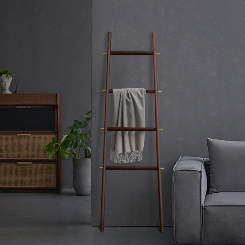 P616 wholesale solid wood clothes hanger modern simple European style walnut trapezoidal coat rack bed and breakfast clothing store floor-standing