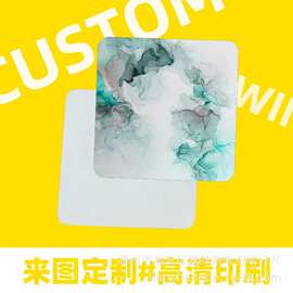 哇噢吸水陶瓷杯垫定制防滑隔热茶杯垫DIY圆形10CMlogo茶具防烫垫