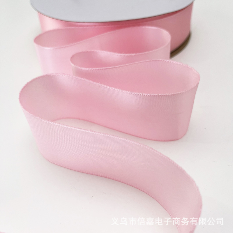 0,6-4CM de ancho rollo cinta rosa claro regalo al por mayor flores pastel de frutas embalaje cinturón de poliéster