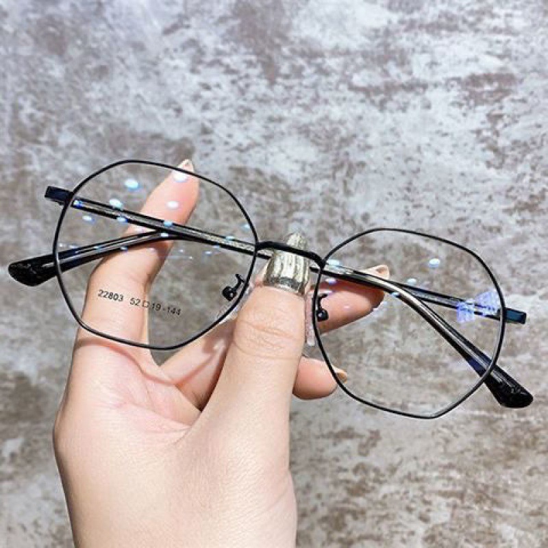 近视眼镜有度数女韩版潮数多边形网红眼睛平光镜防蓝光辐射眼镜框
