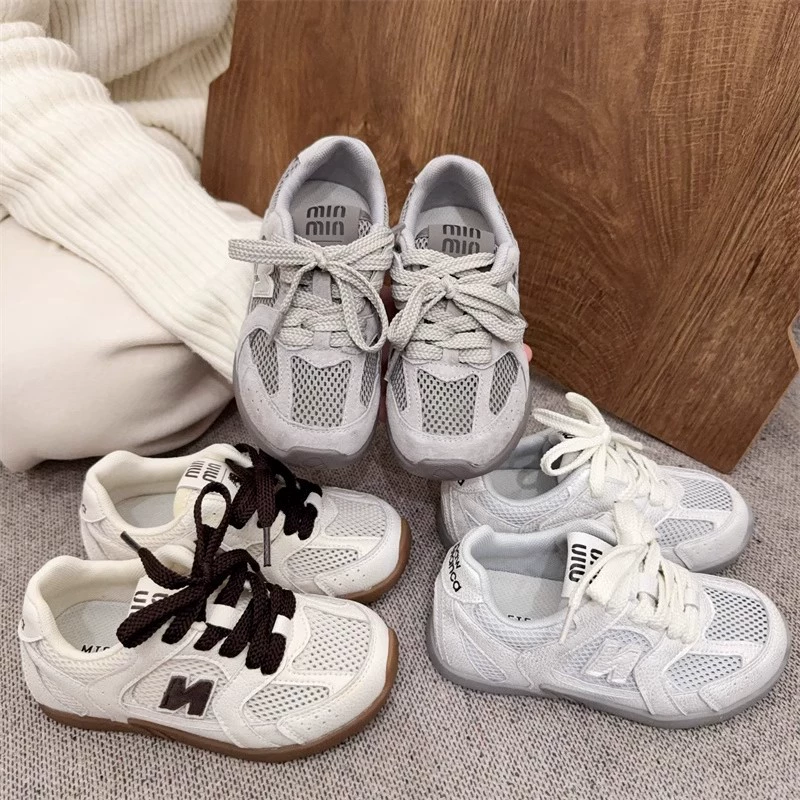 Детская спортивная обувь ретро сетчатая повседневная немецко-тренировочные туфли 2025 весна и лето новые мужские и женские туфли