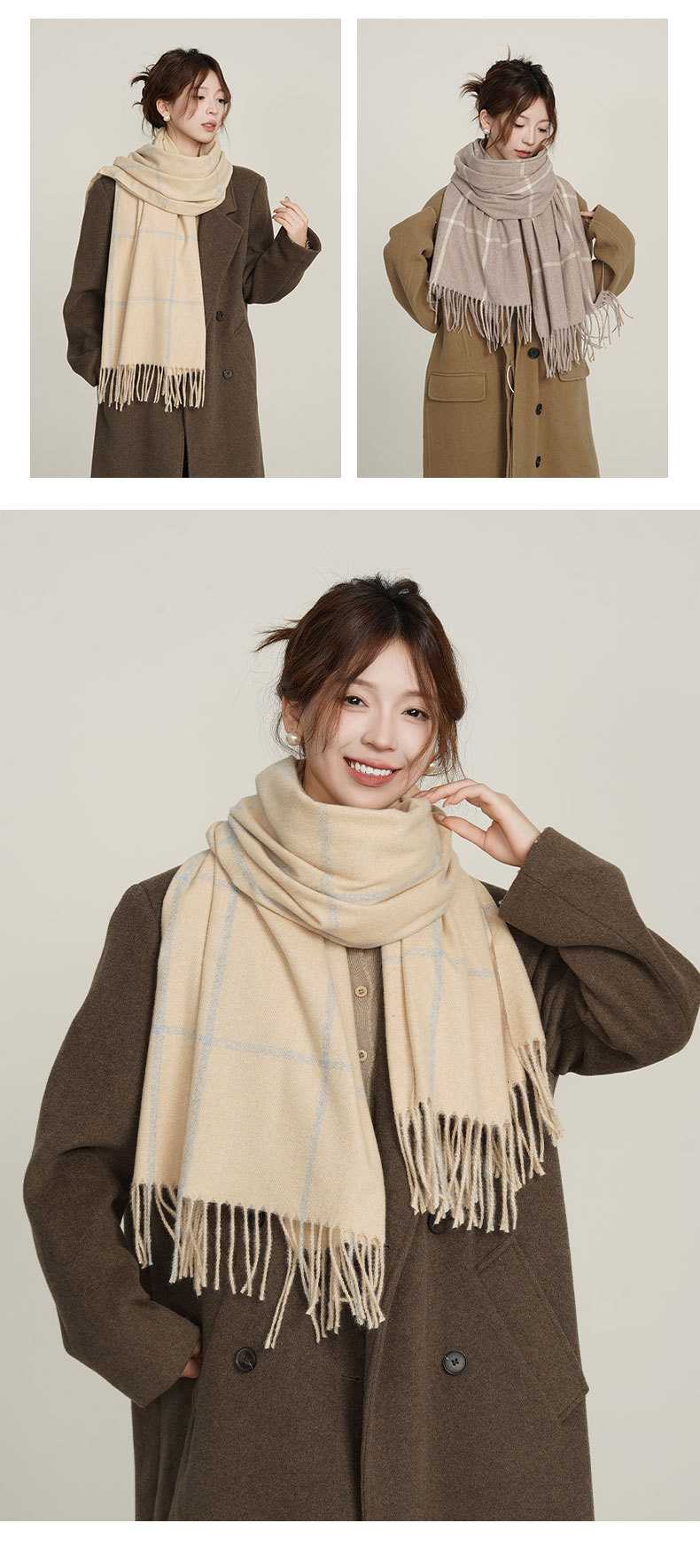 Women's Modern Style Classic Style Lattice Polyester Scarf display picture 1