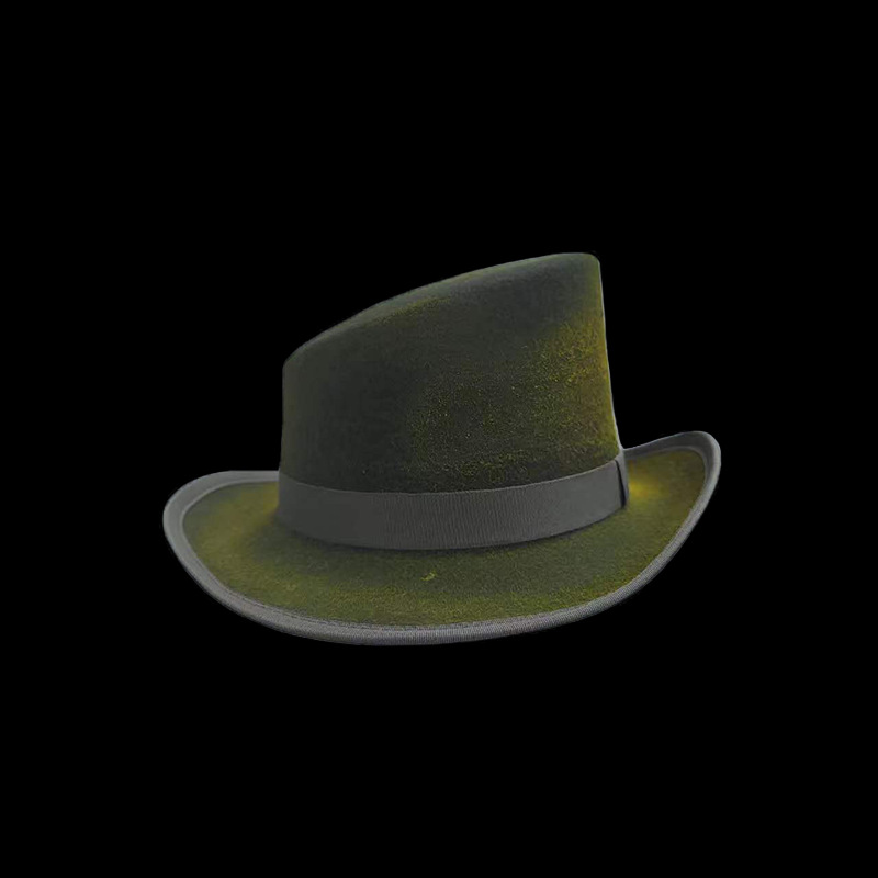 Cappello in feltro di lana con bordi piegati alla moda, decorazione a nastro, stile vintage, molto venduto_voghion.com