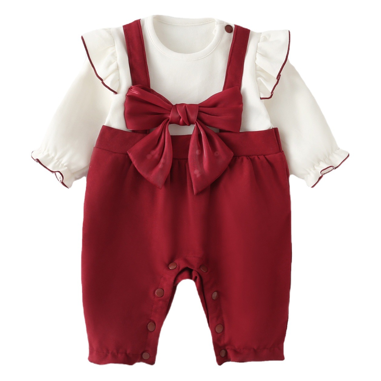 Otoño 2023 nuevo bebé Mono chino rojo bebé mameluco recién nacido Luna Llena mameluco mono