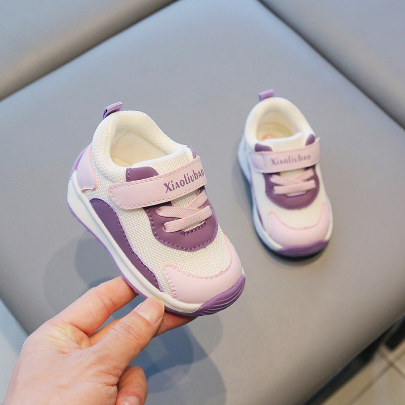 Xiaoxiao Bebé Zapatos de argán 1-3 años de edad primavera y otoño de fondo suave bebé niño niños y niñas transpirable doble malla zapatilla de deporte