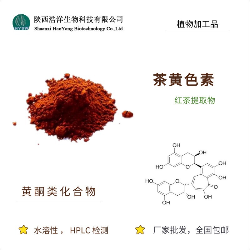 Theaflavin 80% Water-Soluble Pigment Black Tea Extract Tea Yellow Pigment Cas:4670-05-7 Orange-Yellow Powder Theaflavin 80% Water-Soluble Pigment Black Tea Extract Tea Yellow Pigment Cas:4670-05-7 Orange-Yellow Powder