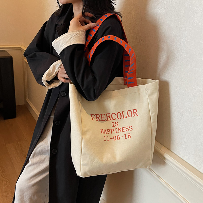 秋冬文艺风腋下大包包女2025新款时尚帆布单肩包大学生上课托特包|undefined