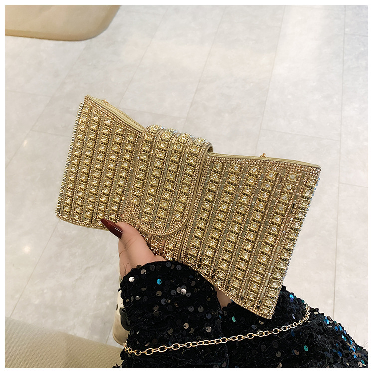 New cross-border European and American retro high-end clutch bag, full diamond single-shoulder crossbody ladies' bag, small bag, socialite dinner bag undefined