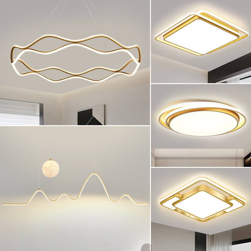 2025 nueva lámpara de salón lámpara minimalista moderna casual de alta gama lámpara de dormitorio luz escandinava paquete de lámpara de lujo