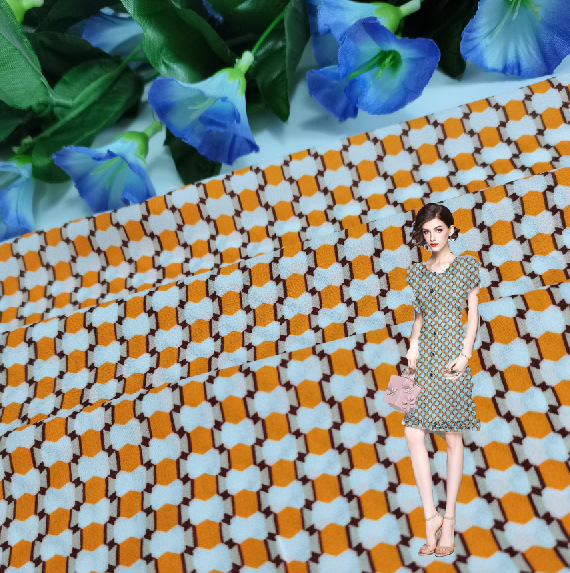 乱麻75D佳丽纱印花  黑色雪纺  时尚女装面料 垂感全涤