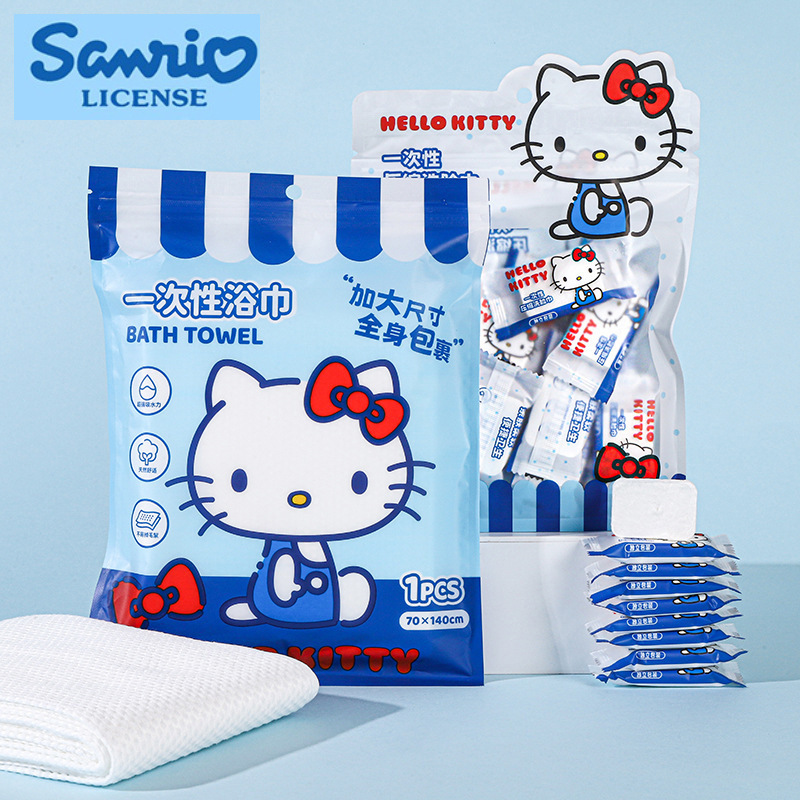 Hello Kitty Officially Licensed Disposable Compressed Towels Travel Portable Hotel Individually Packaged Kt Cat Disposable