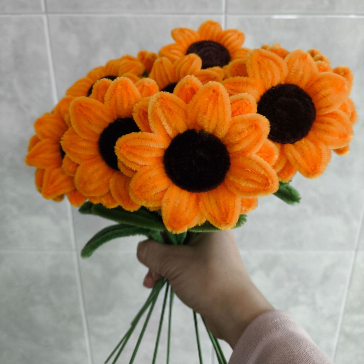 Ramo de girasol superdenso terminado Día del maestro Regalo de graduación de girasol creativo para compañeros de clase y maestros