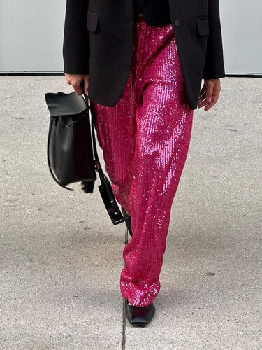 Shiny Pants Western Leisure Loose Women's New Wide Leg Pants Autumn Fashion Straight Leg Wide Leg Leisure Pants