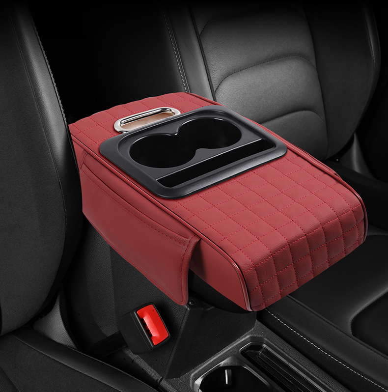 Car Multifunctional Armrest Box Pad Heightening Storage Bag Cup Holder
