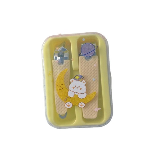 Cute portable boxed nail scissors for girls home oblique nail clippers foot nail clippers manicure tools two-piece set
