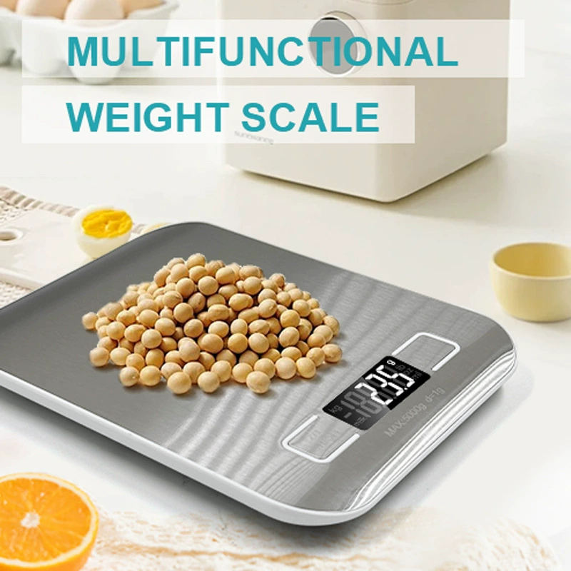 Оптовая Продажа с фабрики кухонные весы из нержавеющей стали прецизионные бытовые кухонные весы портативные пищевые весы коммерческие весы 5 кг грамм