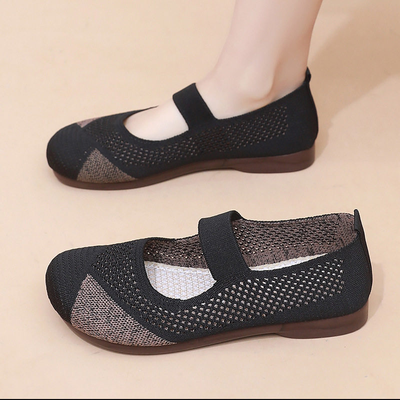Giày lười nữ thân lưới thoáng khí đế mềm chống trượt mũi tròn — F26 Vợt Tennis Nữ - Tím, F26 Vợt Tennis Nữ - Đen, F26 Vợt tennis nữ - màu be, F26 Vợt tennis nữ - màu nâu cà phê