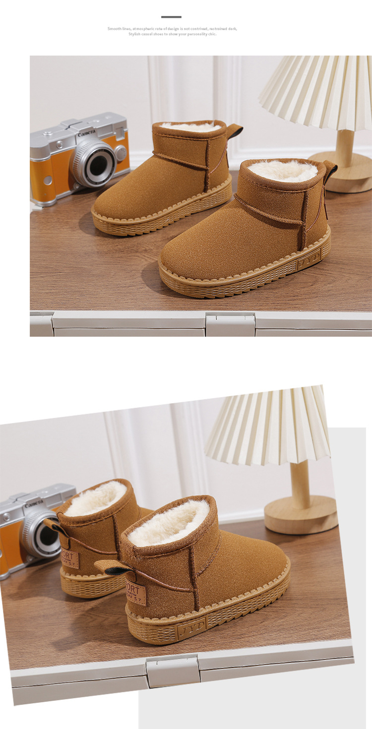 Botas de neve infantis para mulheres no outono e inverno de 2023, novo calor espesso e pelúcia para meninos de oito ou nove anos,_voghion.com