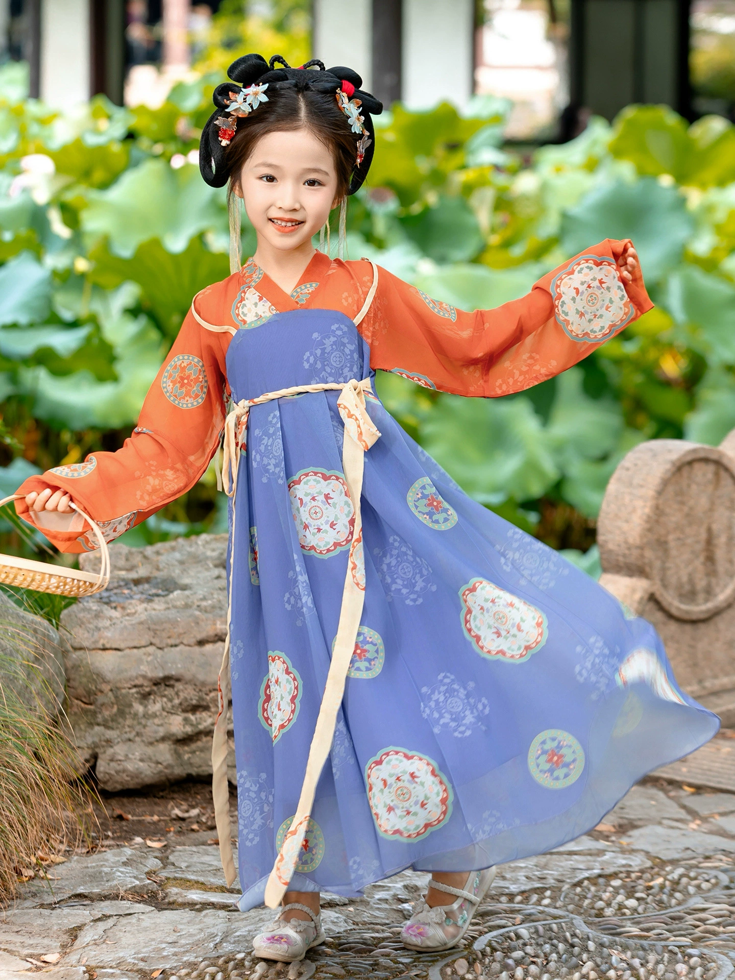 Детский Hanfu, юбка, костюм, платье