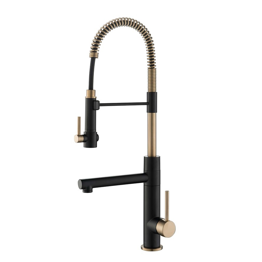 Kaiping Youjia bathroom black + Rose Gold hot and cold kitchen spring faucet American faucet splash-proof water household 4701