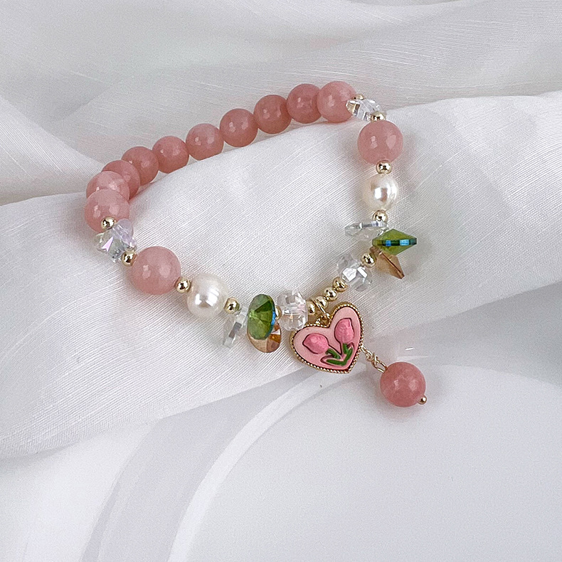Fashion Heart Shape natural stone Beaded Bracelets