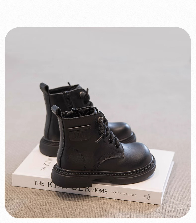 Girls' Martin made of two cotton autumn winter 2024, new with added fleece for boys, girls' short boots, medium and_voghion.com