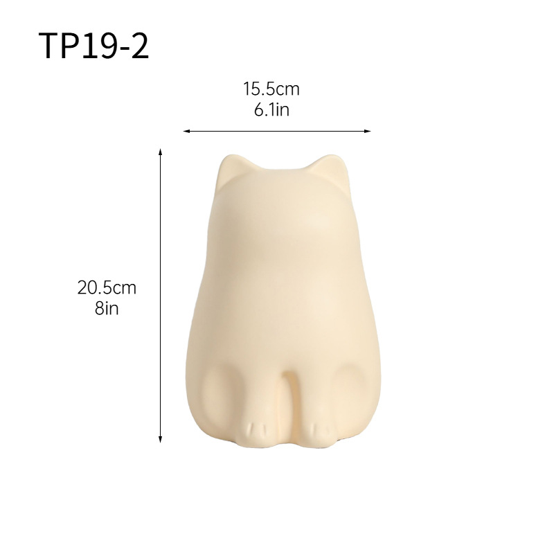 Moderno simple y lindo gato de cerámica caja de pañuelos decoración creativa caja de papel para el hogar decoración de escritorio de la sala de estar