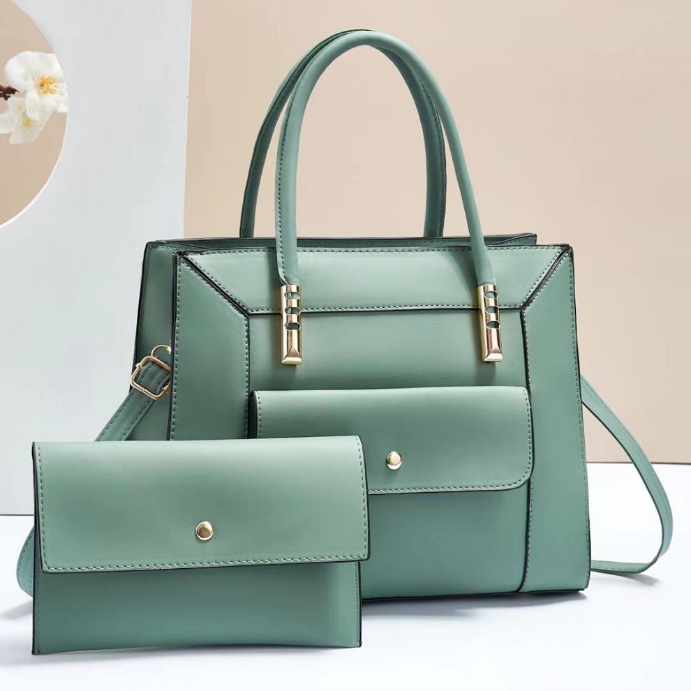 Zipper Closure Type Top Handle Strap Type Women's Large Pu Leather Solid Color Vintage Style Classic Style Square Zipper Bag Sets