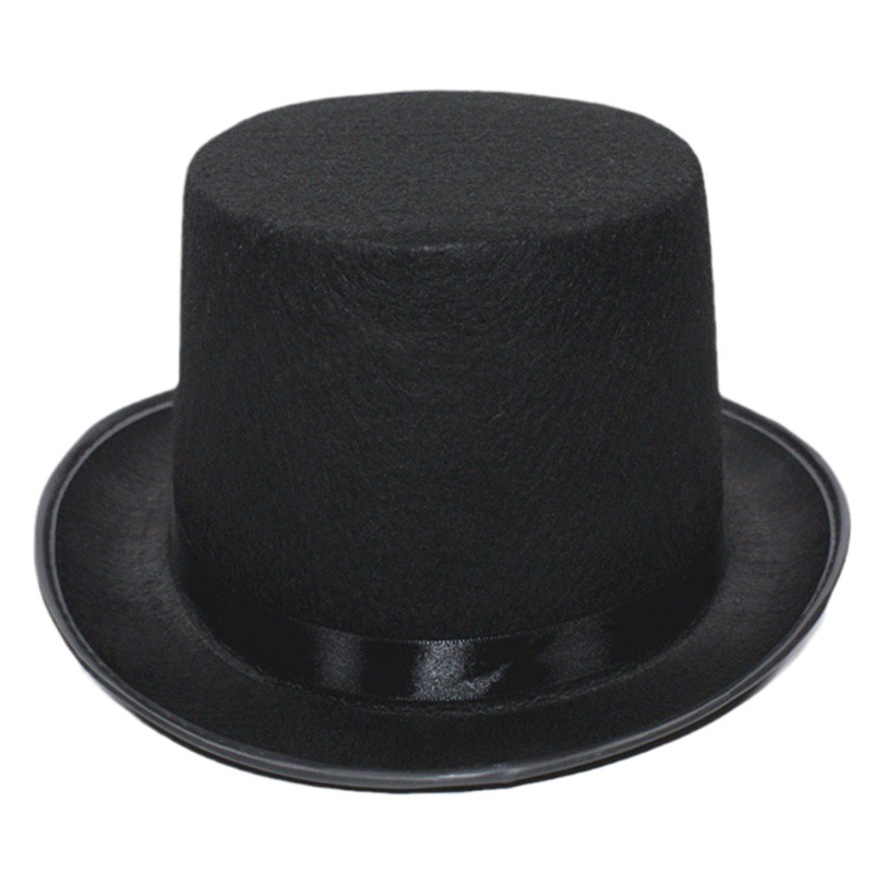 Black high hat 13cm Jazz hat Lincoln hat magician Gentleman hat non-woven fabric integrated molding dress up cos