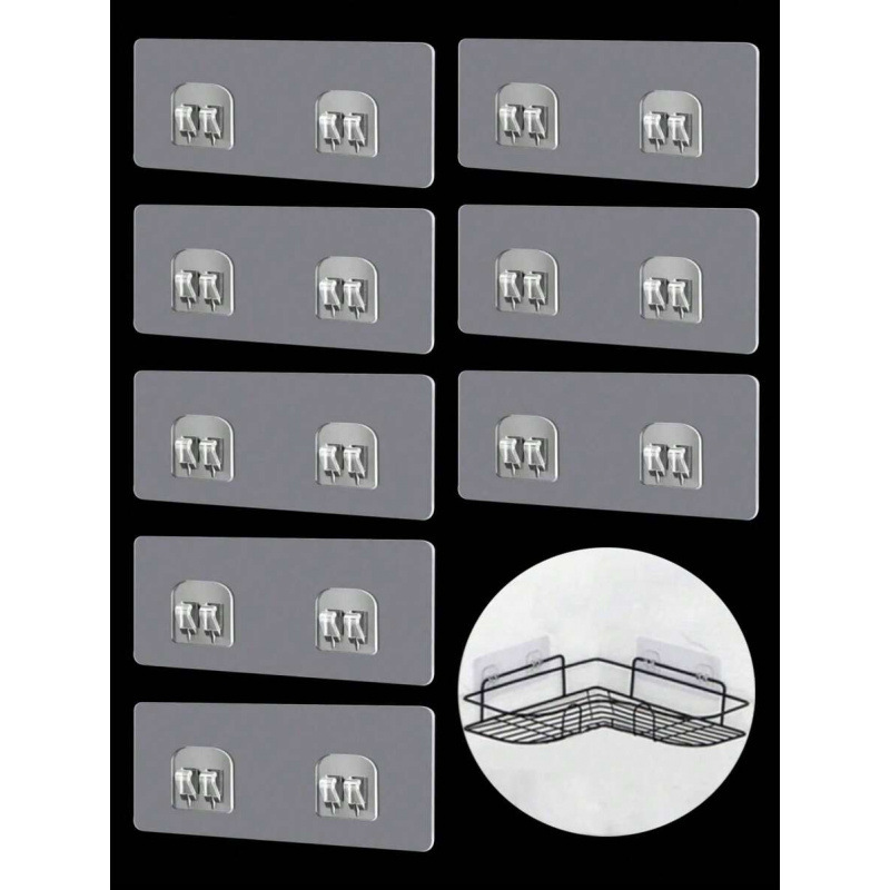 Foreign Trade Bathroom Storage Organiza Transparent Sticky Hook Strongly Adheres to the Wall Without Damage