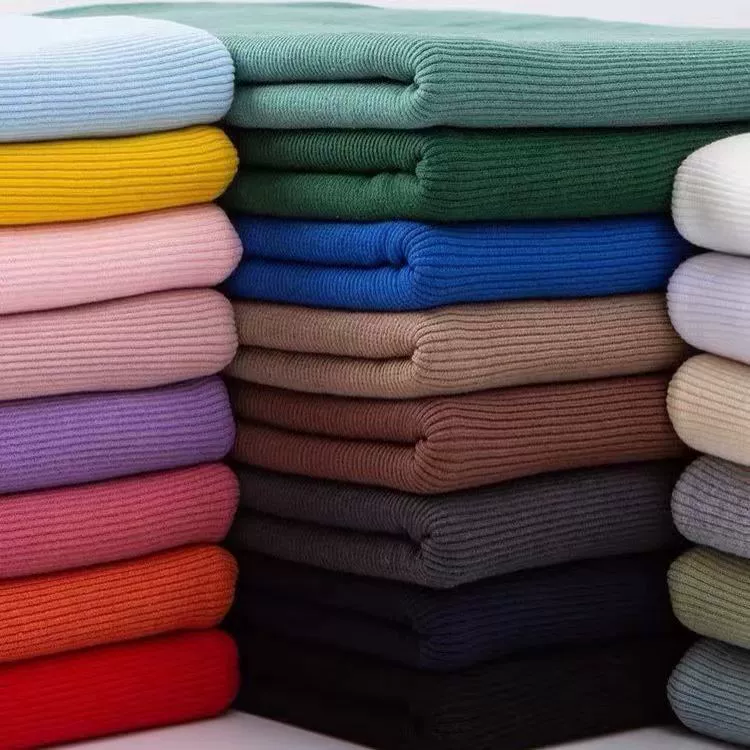 Хлопковая эластичная речатка манжеты декольте ткани свитерская резьба для беременных женщин детская ткань брюки штаны трикотаж