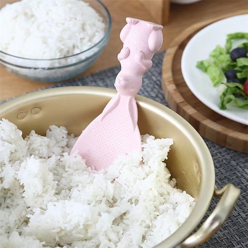 Cute cartoon bunny rice spoon wheat straw non-stick rice spoon home kitchen rice shovel rice spoon