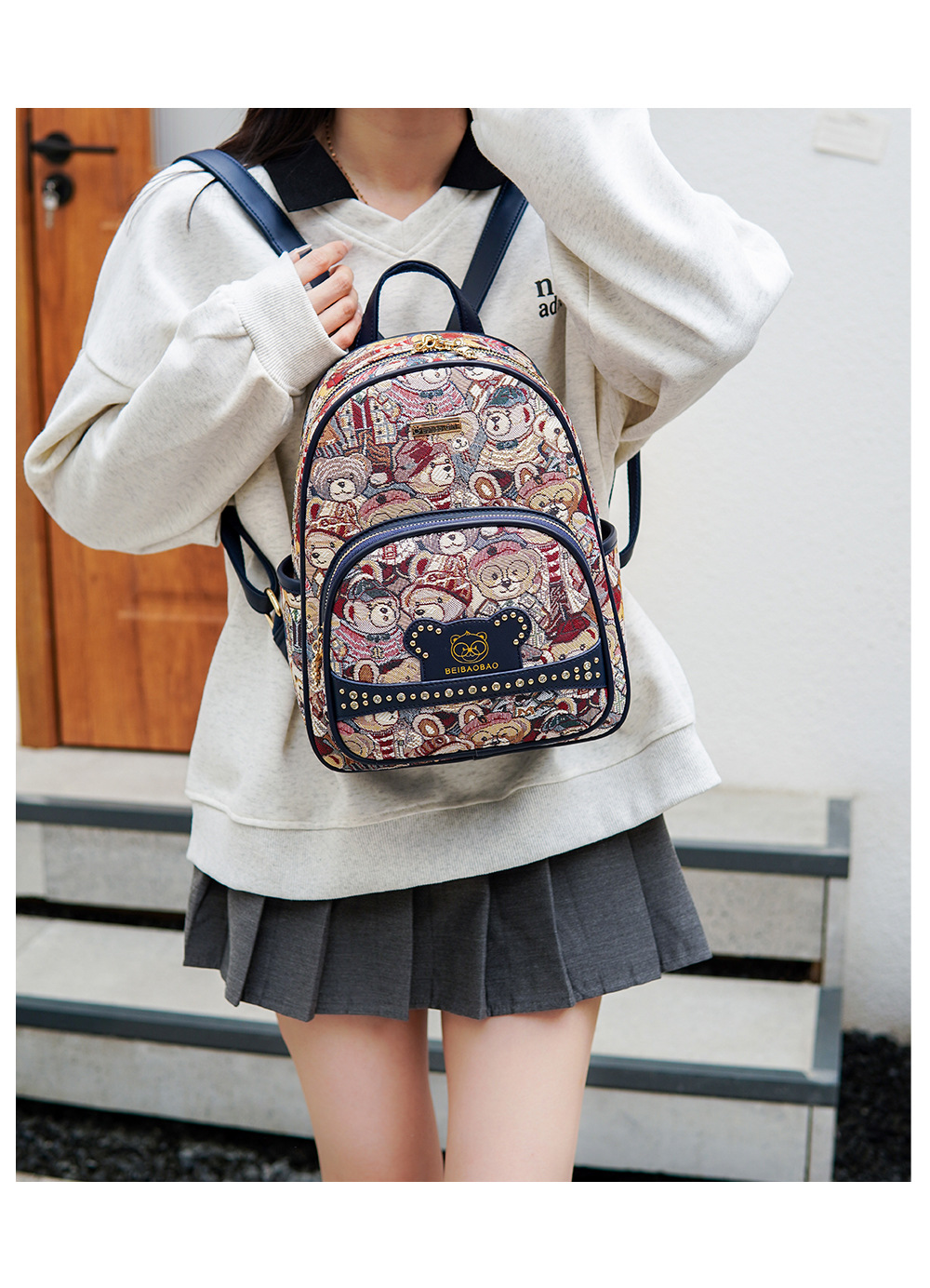 backpack women 2024 new fashion women's bag niche canvas bag casual small schoolbag_voghion.com