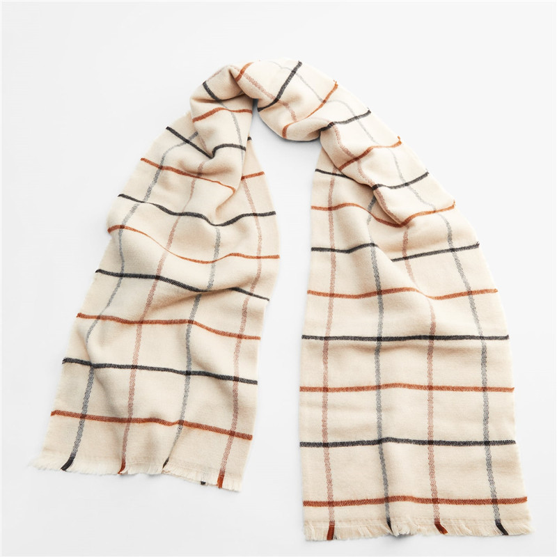 Otoño e Invierno nueva venta caliente engrosada de color caqui Plaid Za casa imitación Cachemira bufanda de doble uso grande estudiante chal todo-fósforo bufanda