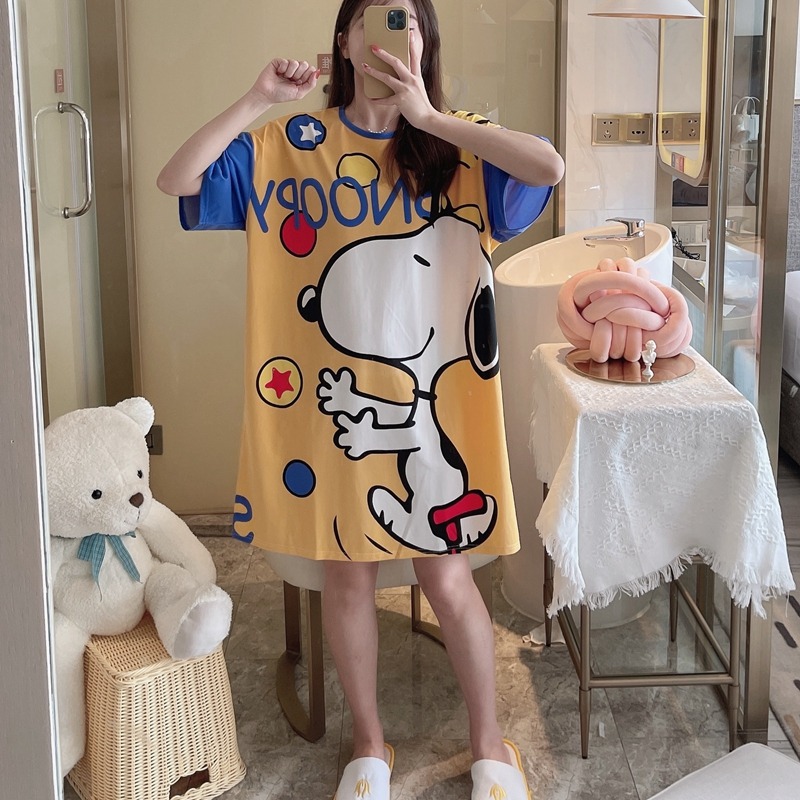 Una variedad de 2023 verano Comercio exterior falda cultural de manga corta suelta grasa más tamaño camisón de dibujos animados ropa para el hogar ventas directas de la fábrica